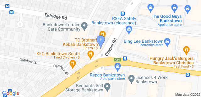 Map to Forza Jiu Jitsu Bankstown